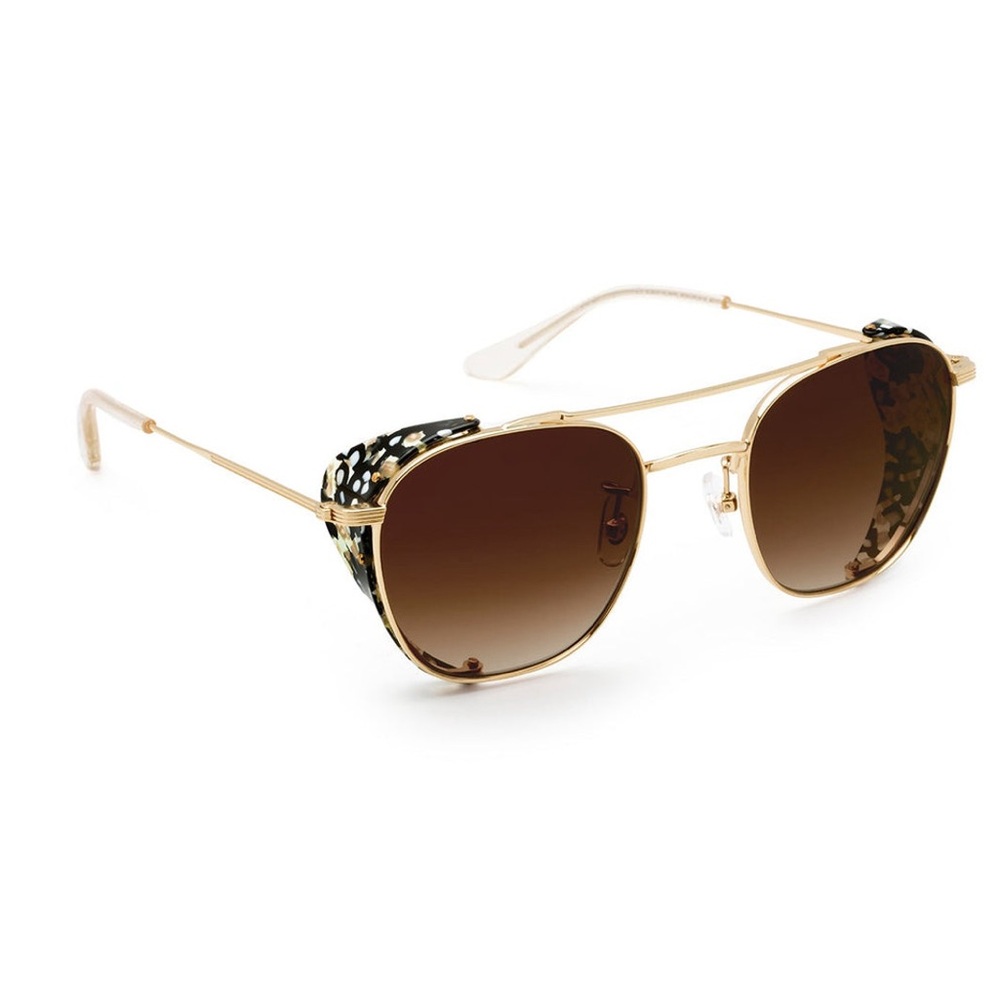 KREWE Gold and Brown Sunglasses